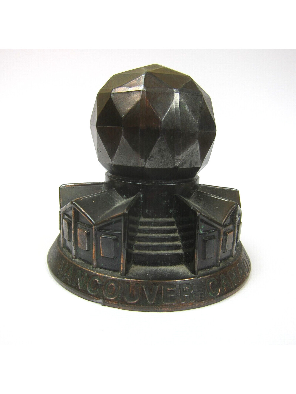 Vintage 1986 Worlds Fair Vancouver Canada Expo Centre Metal Paperweight RARE